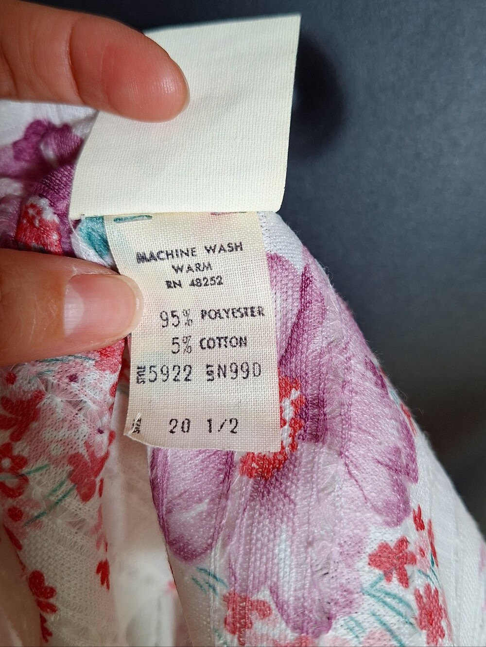 Vintage 70s Floral House Dress L/XL Semi Sheer Grannycore Cottagecore Muumuu - Picture 7 of 8